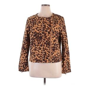JUSTFAB Leopard Print Moto Jacket Women's Plus‎ Size XXL Zip Front